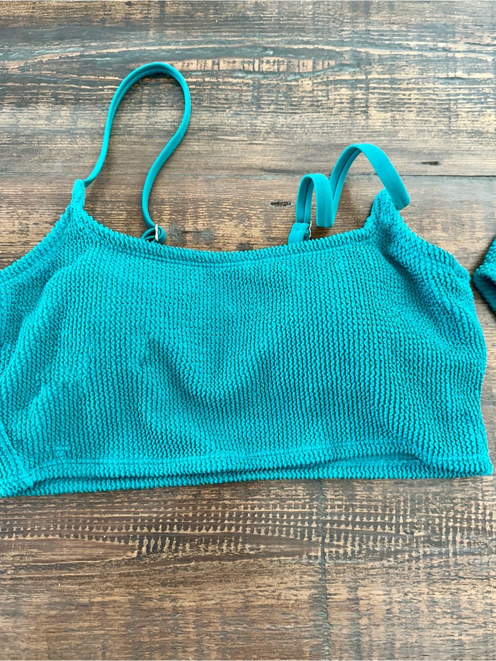 Kona Sol Teal Textured Bikini Set